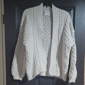 Abercrombie & Fitch Cream Textured Cardigan